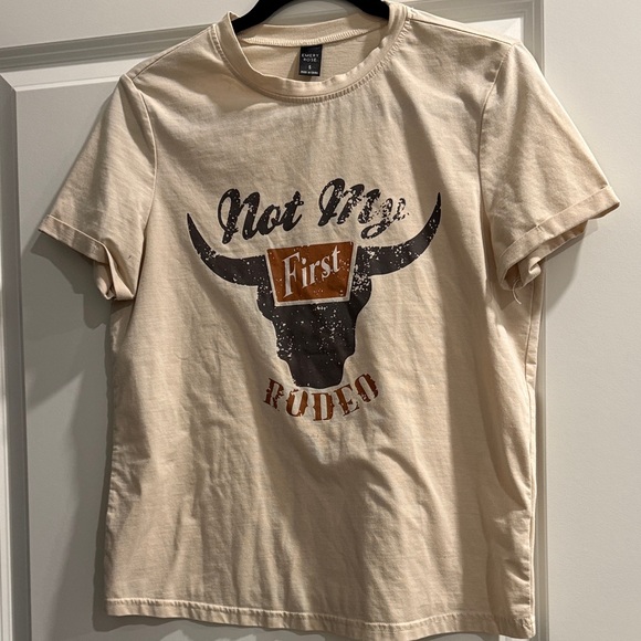 Emery Rose Tops - Emory Rose 'Not My First Rodeo' Cream Graphic Tee sz s